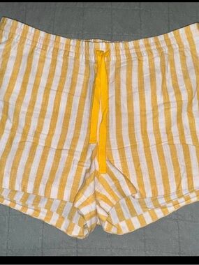 J. Crew Yellow and White Striped Athletic Shorts